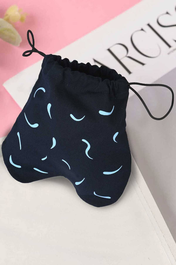 elo Draw String Printed Design Gift Pouch Navy