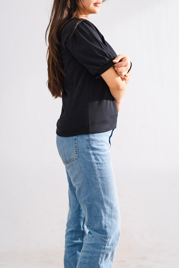 Elo East West Women's Basic Knitted Top Black