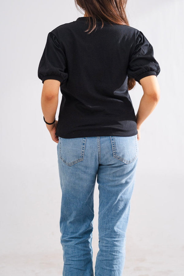 Elo East West Women's Basic Knitted Top Black