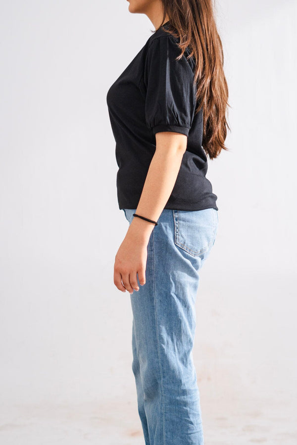 Elo East West Women's Basic Knitted Top Black