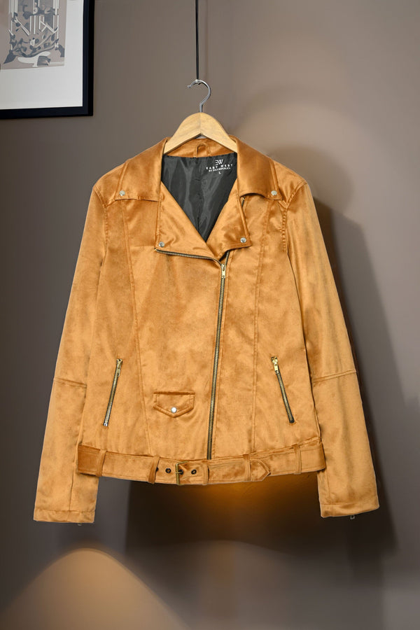 Elo East West Women's Biker Zipper Jacket Camel