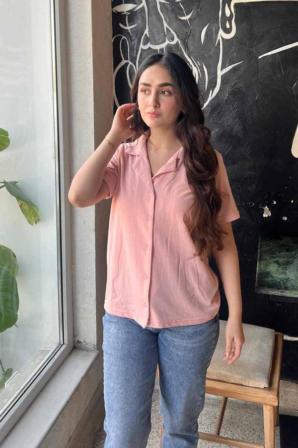 Elo East West Women's Camp Collar Shirt Lime