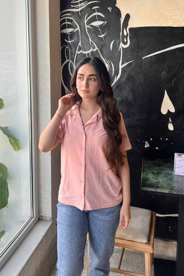 Elo East West Women's Camp Collar Shirt Lime