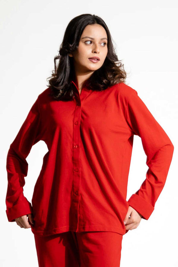 elo East West Women's Casual Pique Shirt Red