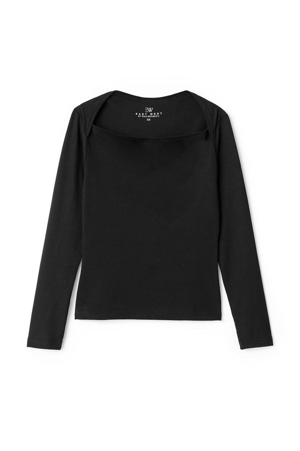 Elo East West Women's Cut-Away Shoulder Top Black