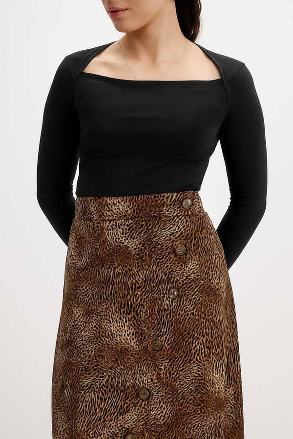 elo East West Women's Cut-Away Shoulder Top Black