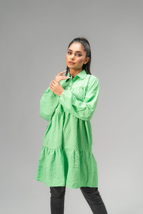 Elo East West Women's Flared Long Top Green