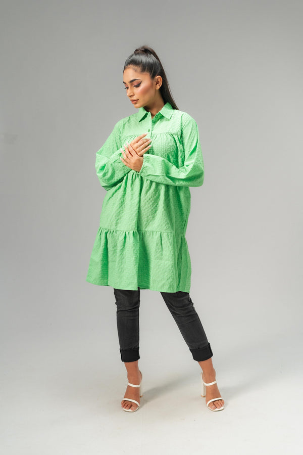 Elo East West Women's Flared Long Top Green