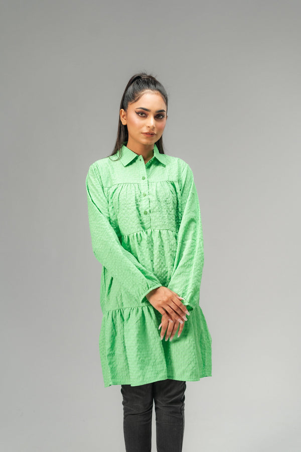 Elo East West Women's Flared Long Top Green