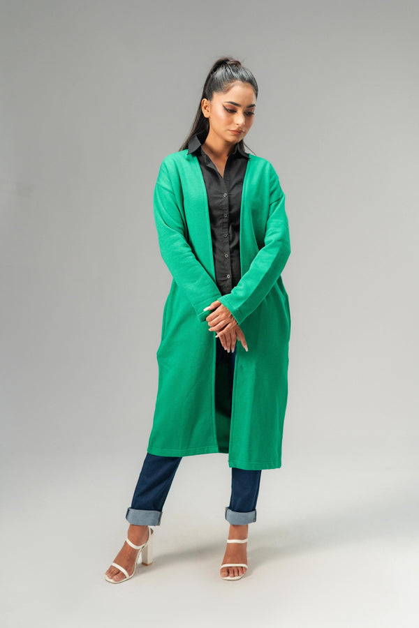elo East West Women's Fleece Long Coat Green