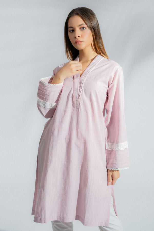 elo East West Women's Lace Design Stitched Shirt