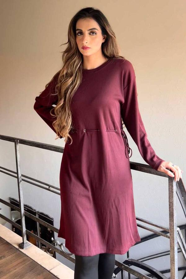 elo East West Women's Maxi Shirt Burgundy