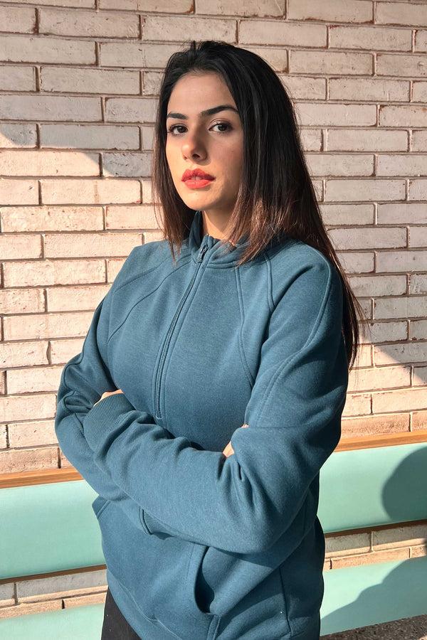 Elo East West Women's Quarter Zipper Teal