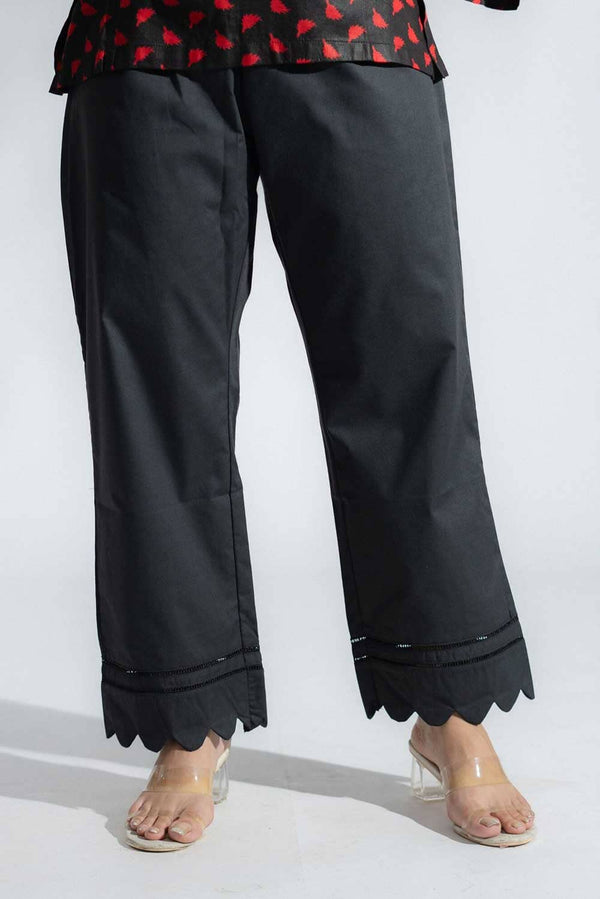 elo East West Women's Scallops Trousers Black