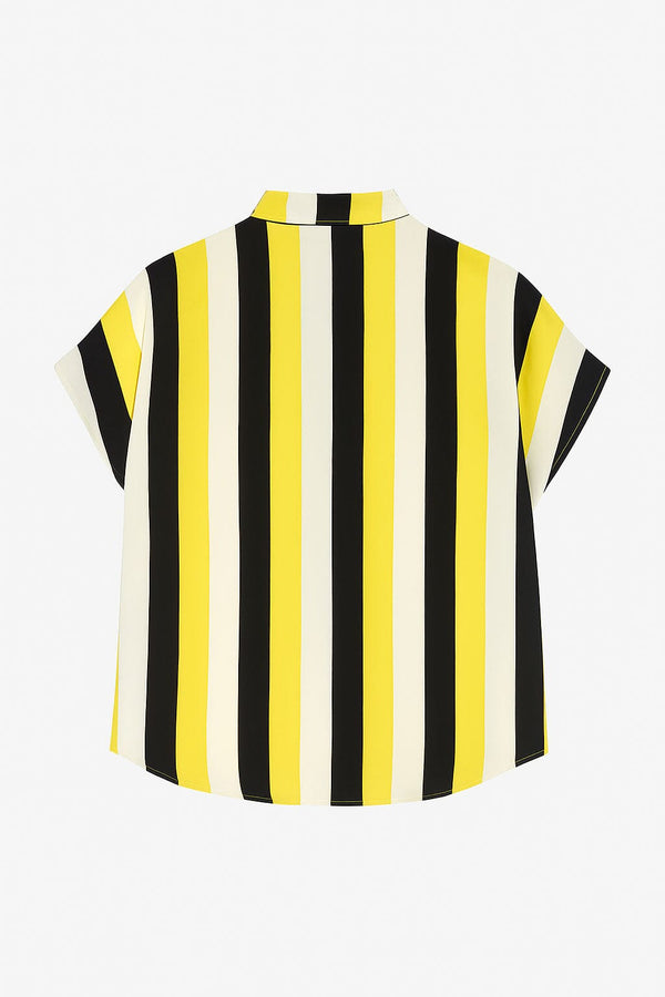 Elo East West Women's Striped Casual Shirt Yellow