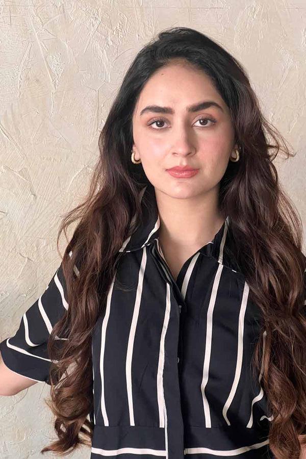 Elo East West Women's Striped Shirt Black & White