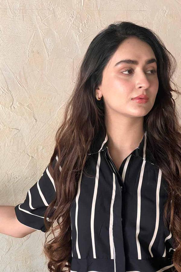 Elo East West Women's Striped Shirt Black & White