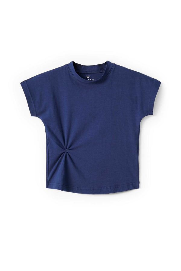 Elo East West Women's Twist-Knot Tee Shirt Navy