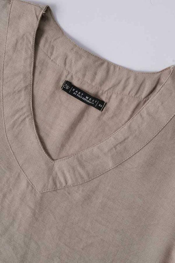 Elo East West Women's V-Neck Co-Ord Set Brown