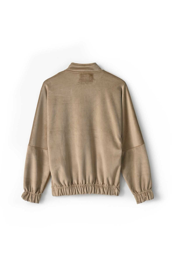 Elo East West Women's Velvet Quarter Zipper Black