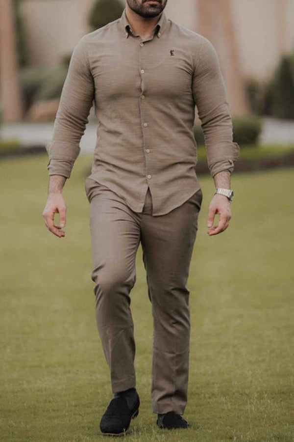 Elo Espada Men's Button Down Casual Shirt Green