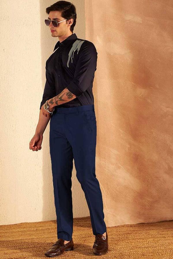 Elo Espada Men's Slim Fit Dress Pants Beige