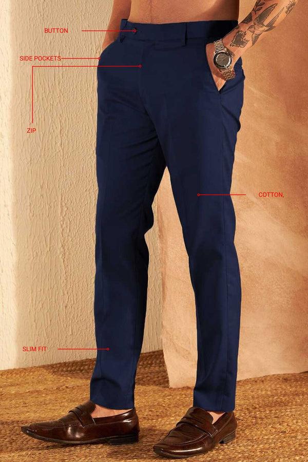 Elo Espada Men's Slim Fit Dress Pants Beige