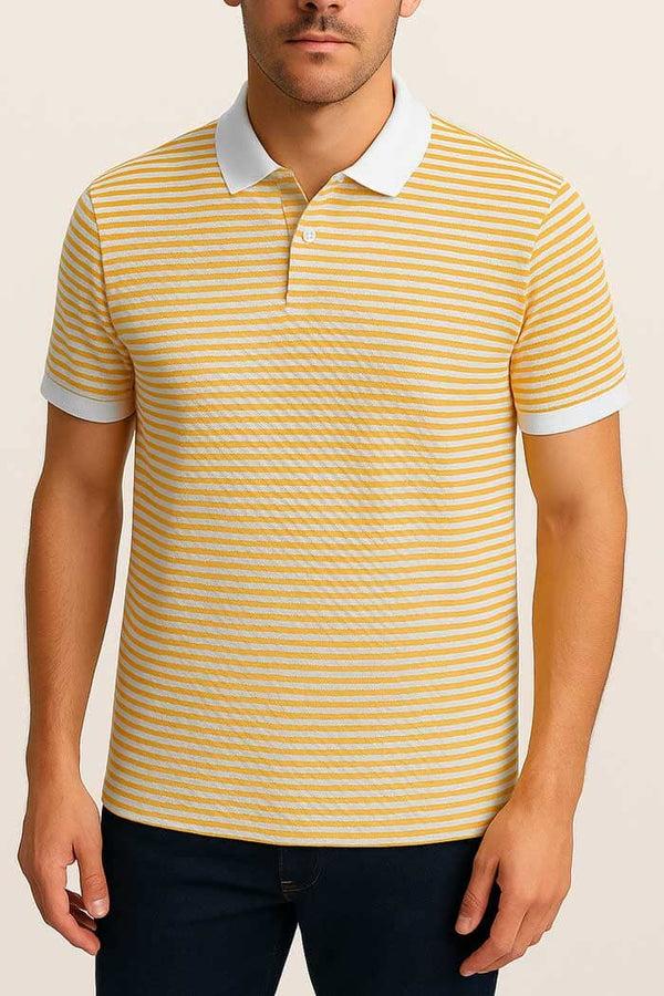elo Eternity Premium Men's Polo Shirt White & Yellow