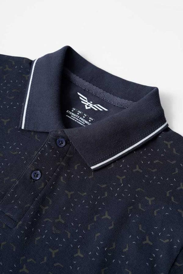 Elo Eternity Premium Men's Speckle Polo Shirt Navy