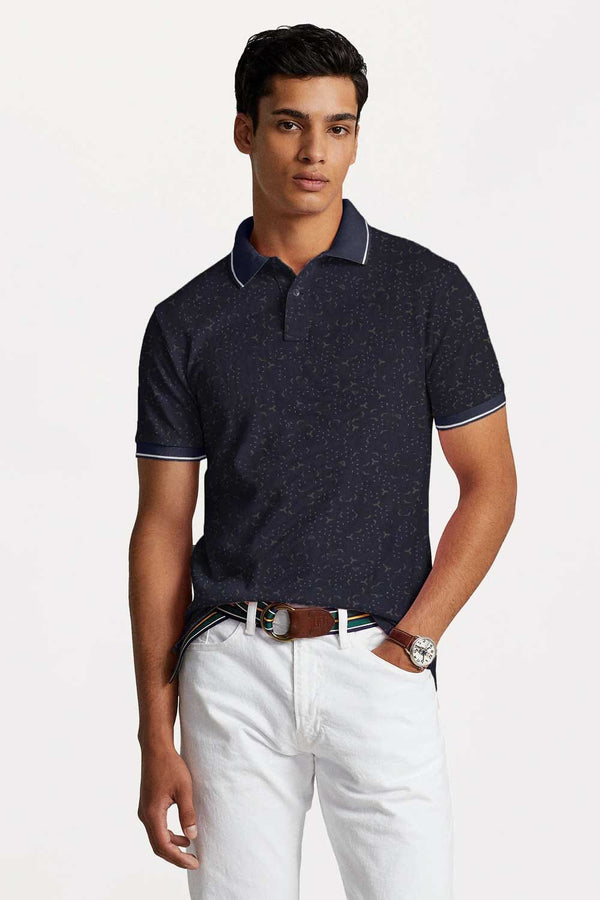 elo Eternity Premium Men's Speckle Polo Shirt Navy