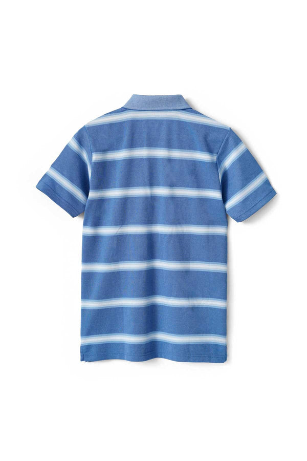 Elo Eternity Premium Men's Striped Polo Shirt Blue