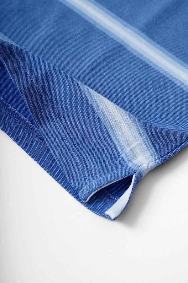 Elo Eternity Premium Men's Striped Polo Shirt Blue