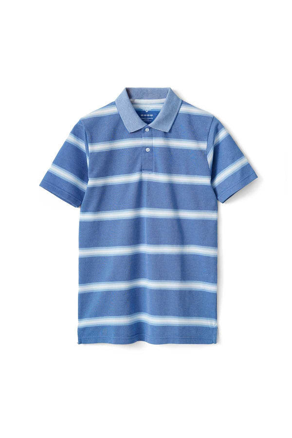 elo Eternity Premium Men's Striped Polo Shirt Blue