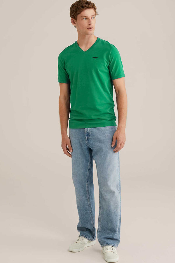 Elo Eternity Premium Men's V-Neck Tee Shirt Green