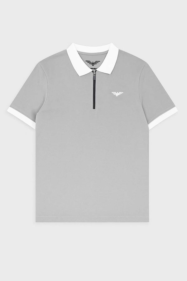 Elo Eternity Premium Men's Zipper Polo Shirt Grey