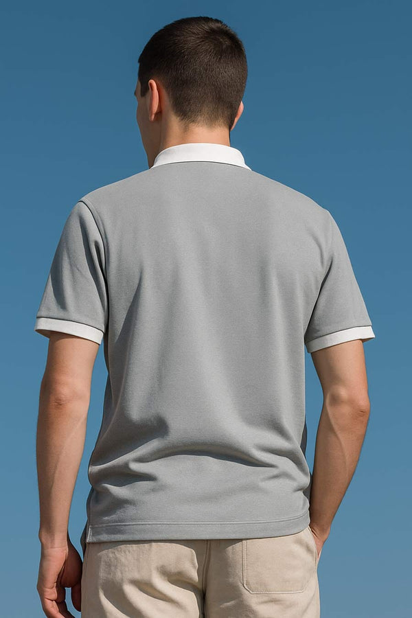 Elo Eternity Premium Men's Zipper Polo Shirt Grey