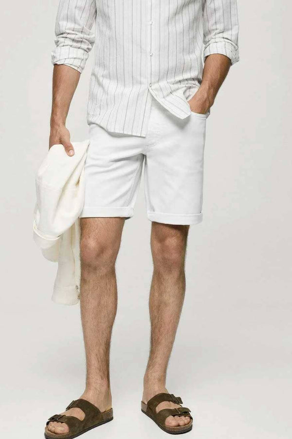 Elo F&F Men's Classic Denim Shorts Off White
