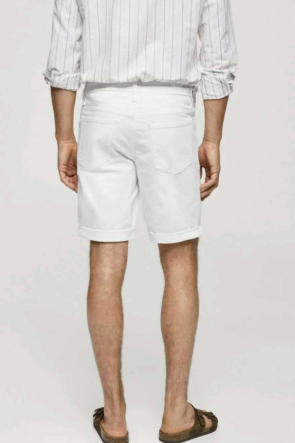 Elo F&F Men's Classic Denim Shorts Off White