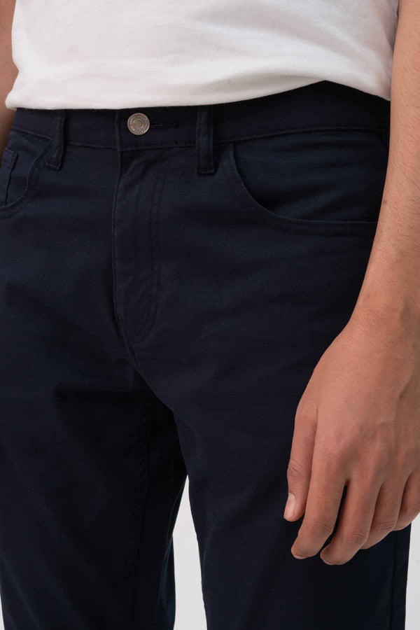 Elo F21 Men's Straight Fit Cotton Pants Navy