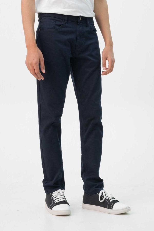 elo F21 Men's Straight Fit Cotton Pants Navy