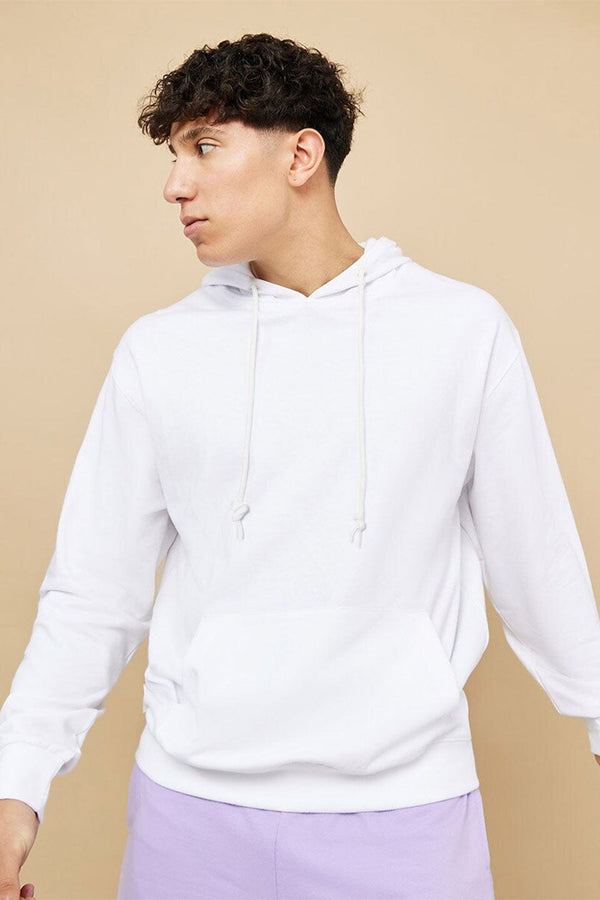 elo F21 Men's Terry Pullover Hoodie Off White