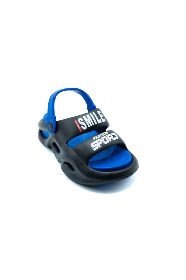 Elo Fashion Boy's Smile Printed Sandals Black & Grey