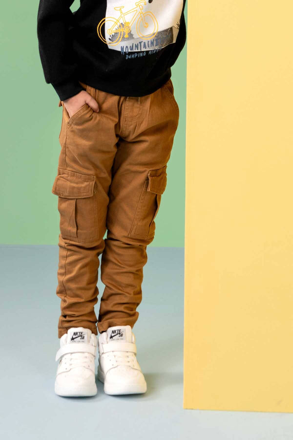 Elo Fashion Classic Boy's Cargo Pants Olive