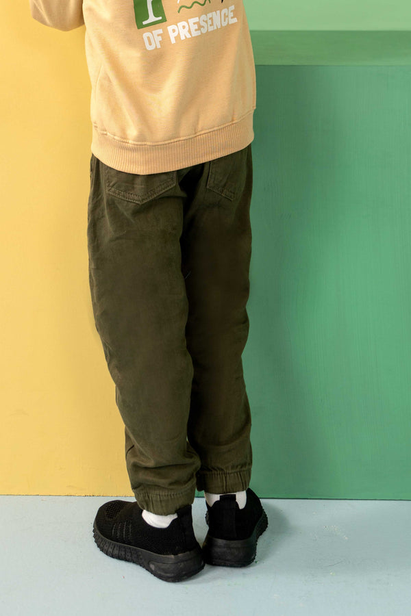 Elo Fashion Classic Boy's Jogger Pants Olive