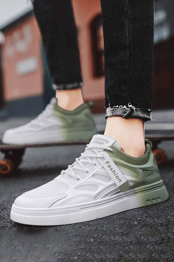 elo Fashion Men's Gradient Sneakers White & Green
