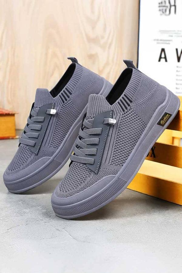 elo Fashion Men's Knitted Upper Sneakers Graphite