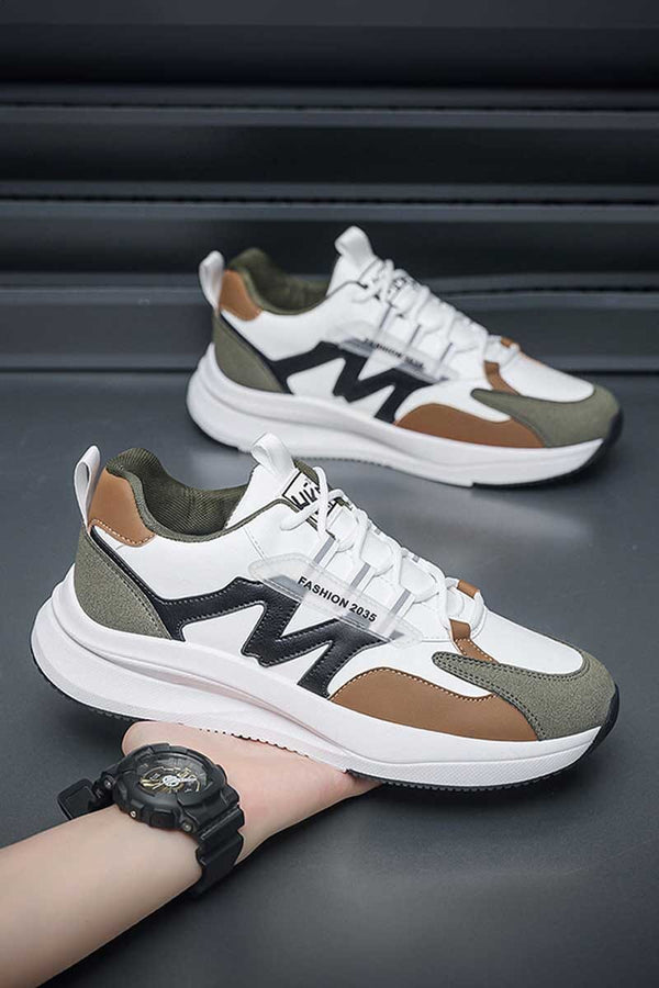 Elo Fashion Men's Lace-Up Sneakers White