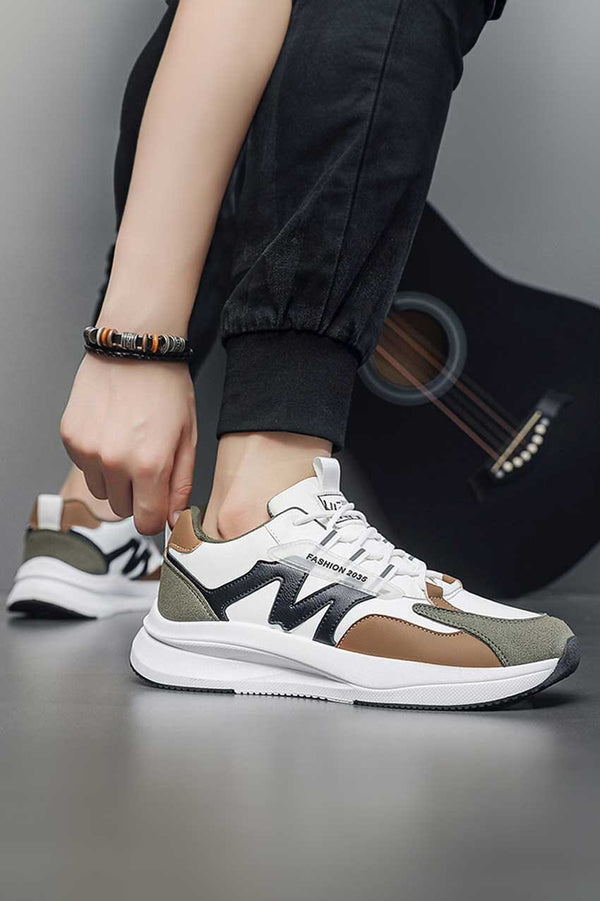 Elo Fashion Men's Lace-Up Sneakers White