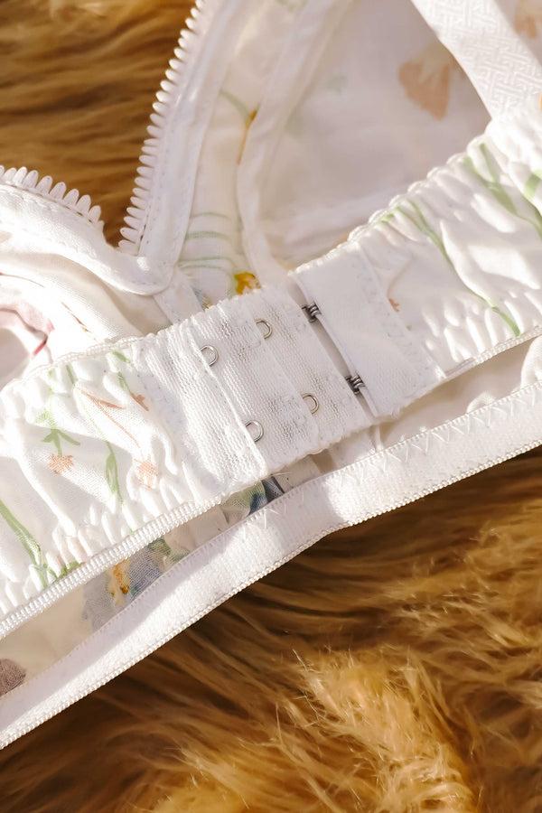 Elo Fashion Style Women's Printed Cotton Bra White