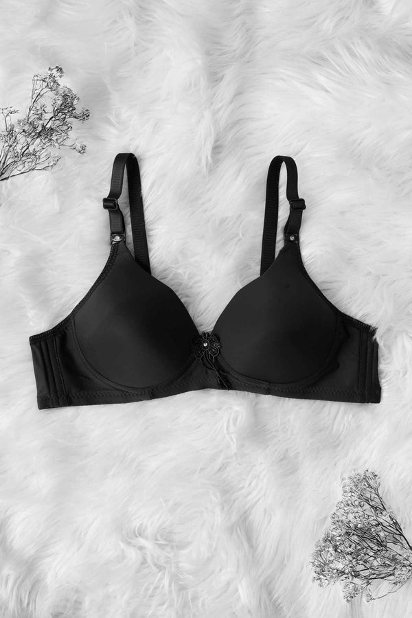 elo Fashion Women's Foam Padded Bra Black